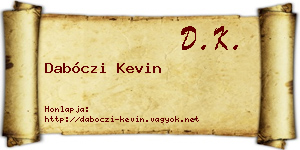 Dabóczi Kevin névjegykártya